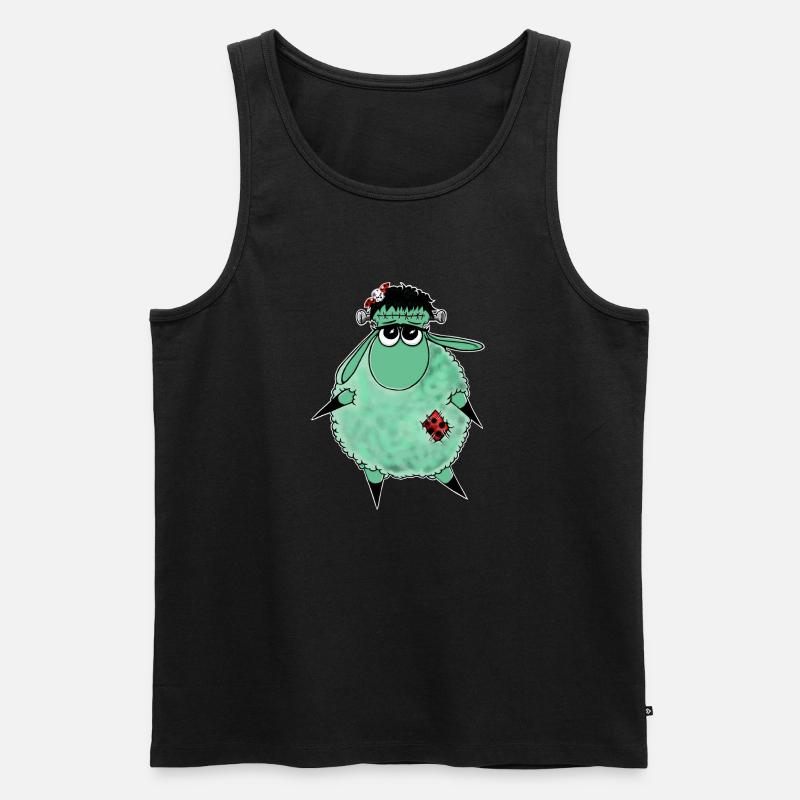 Wolly Sheepling Halloween Monster - Männer Premium Bio Tank Top - Schwarz