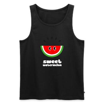 Süße Wassermelone - Männer Premium Bio Tank Top - Schwarz - Vorne - AI Model Male 178 light (178cm)