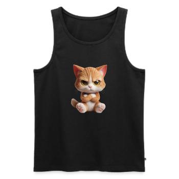 Cat grim 2 - Men's Premium Organic Tank Top - black - Front - AI Model Male 178 light (178cm)
