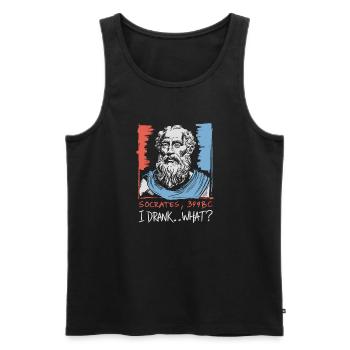 Sokrates-Witz für Philosophie-Fans - Männer Premium Bio Tank Top - Schwarz - Vorne - AI Model Male 178 light (178cm)