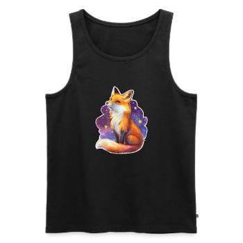 Fox and starry sky - Men's Premium Organic Tank Top - black - Front - Michal (187cm)
