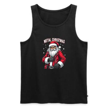Christmas Metal - Santa's Riff - Men's Premium Organic Tank Top - black - Front - AI Model Male 178 light (178cm)