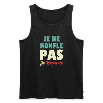 Je Ne Ronfle Pas Je Ronronne - Débardeur bio Premium Homme - noir - Devant - AI Model Male 178 light (178cm)