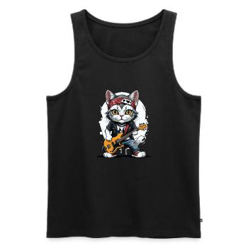 Cat Rocker Cat HardRock Gift - Débardeur bio Premium Homme - noir - Devant - Michal (187cm)