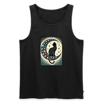 Black Cat Luna - Men's Premium Organic Tank Top - black - Front - AI Model Male 178 light (178cm)