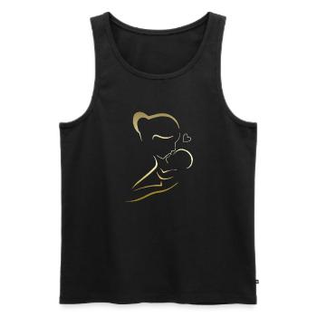 Mama liebt dich Mama Blumen Frauen Valentinstag - Männer Premium Bio Tank Top - Schwarz - Vorne - AI Model Male 178 light (178cm)