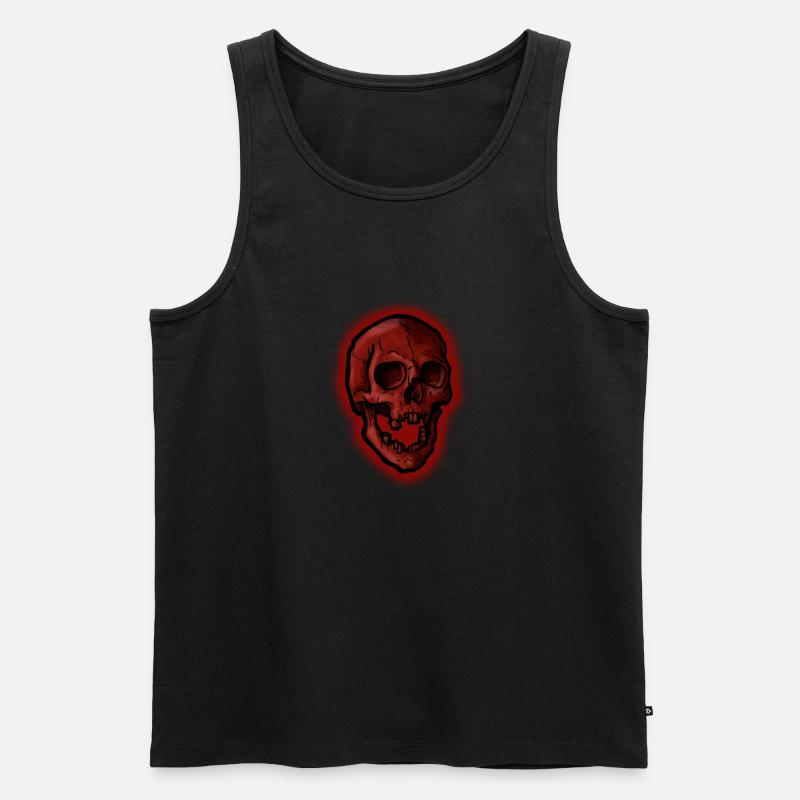Schädel rot - Männer Premium Bio Tank Top - Schwarz