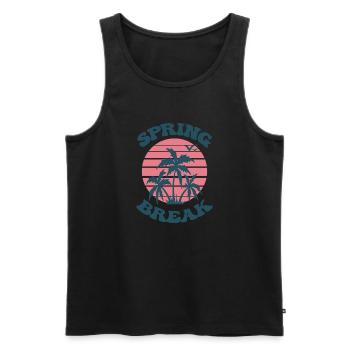 Spring Break palm tree - Débardeur bio Premium Homme - noir - Devant - AI Model Male 178 light (178cm)
