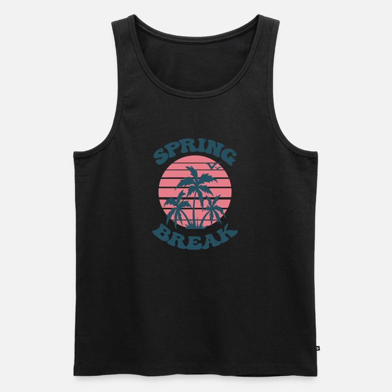 Spring Break Palme - Männer Premium Bio Tank Top - Schwarz