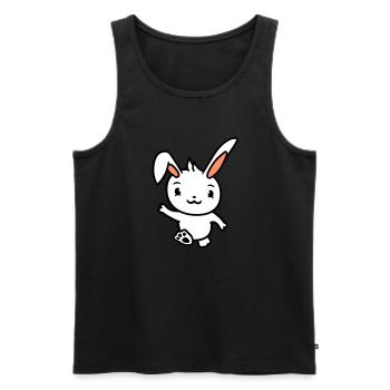 Rabbit waving greeting going running running waving waving - Men's Premium Organic Tank Top - black - Front - AI Model Male 178 light (178cm)