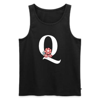 Letter q Minimalist Flowers - Men's Premium Organic Tank Top - black - Front - Michal (187cm)