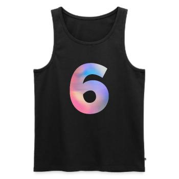 Bunte Zahl 7 - Männer Premium Bio Tank Top - Schwarz - Vorne - Michal (187cm)
