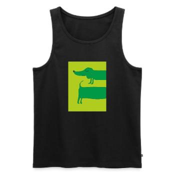 dackelhund gruen - Männer Premium Bio Tank Top - Schwarz - Vorne - AI Model Male 178 light (178cm)