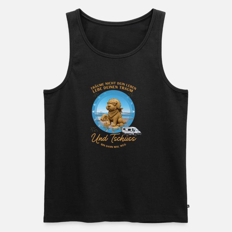 Und Tschüss - Männer Premium Bio Tank Top - Schwarz