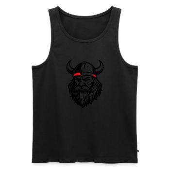 Wikinger Helm Odin - Männer Premium Bio Tank Top - Schwarz - Vorne - Michal (187cm)