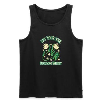 Let Your Soul Blossom Wildly, Boho Flower - Men's Premium Organic Tank Top - black - Front - Michal (187cm)