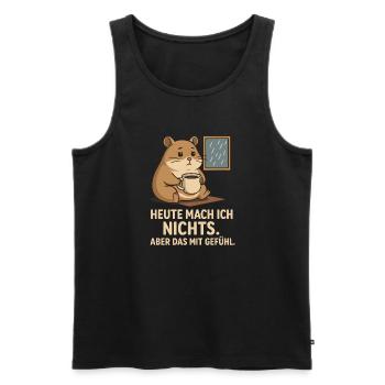 Heute mach ich nichts - Hamster - Männer Premium Bio Tank Top - Schwarz - Vorne - Michal (187cm)