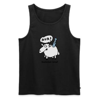 gestochen_schaf - Männer Premium Bio Tank Top - Schwarz - Vorne - Michal (187cm)