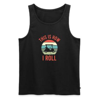 Golfer Golfing Vintage Golf Masters Golfspieler - Männer Premium Bio Tank Top - Schwarz - Vorne - Michal (187cm)