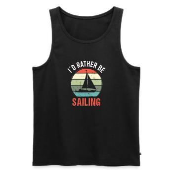 Yacht Segelschiff Vintage Sailing Sprüche - Männer Premium Bio Tank Top - Schwarz - Vorne - Michal (187cm)