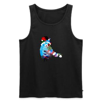 waschbär,bunt,pantomime,graffiti - Männer Premium Bio Tank Top - Schwarz - Vorne - Michal (187cm)