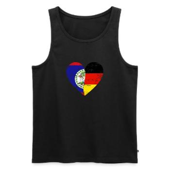 Belize Allemagne drapeau coeur - Débardeur bio Premium Homme - noir - Devant - Michal (187cm)
