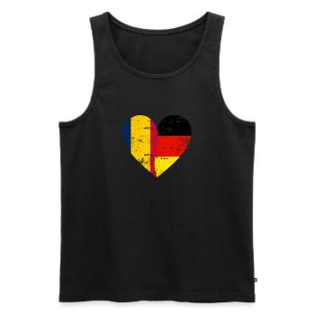 Chad Germany Flag Heart - Men's Premium Organic Tank Top - black - Front - AI Model Male 178 light (178cm)