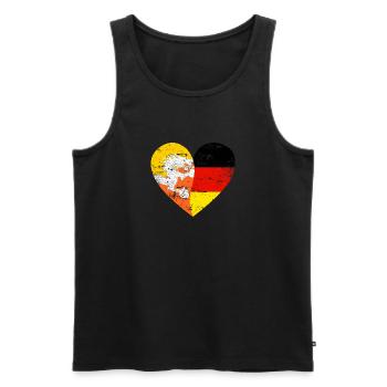 Bhutan Germany Flag Heart - Men's Premium Organic Tank Top - black - Front - AI Model Male 178 light (178cm)