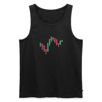 Aktien Chart - Männer Premium Bio Tank Top - Schwarz - Vorne - AI Model Male 178 light (178cm)