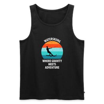 Water skis, water skis, water skiers - Men's Premium Organic Tank Top - black - Front - AI Model Male 178 light (178cm)