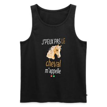 J'peux pas le cheval m'appelle - Débardeur bio Premium Homme - noir - Devant - Michal (187cm)