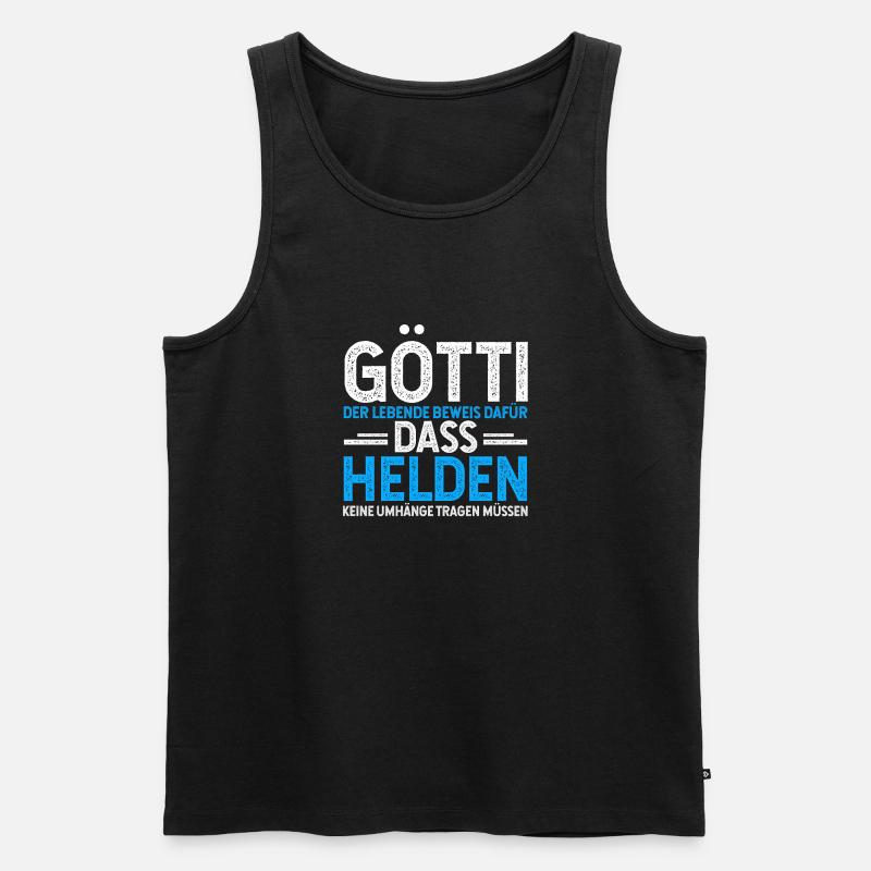 Götti Held - Männer Premium Bio Tank Top - Schwarz