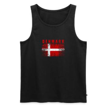 Drapeau du Danemark 008 - Débardeur bio Premium Homme - noir - Devant - Michal (187cm)