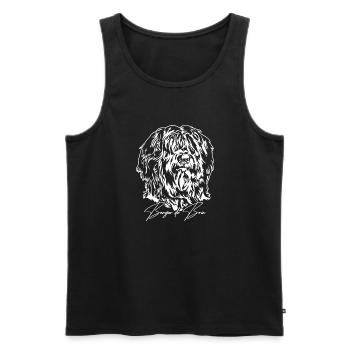 BERGER DE BRIE Dog Dogs Wilsign's Dog Portrait - Men's Premium Organic Tank Top - black - Front - AI Model Male 178 light (178cm)