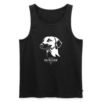 Sloughi Dad Hunde Hund Windhunde Wilsigns Sticker - Männer Premium Bio Tank Top - Schwarz - Vorne - AI Model Male 178 light (178cm)