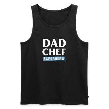 Dad Chef Superheld Papa Zum Vatertag Geschenke - Männer Premium Bio Tank Top - Schwarz - Vorne - Michal (187cm)