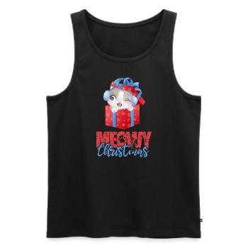 Meowy Christmas - Katzen Weihnachten - Männer Premium Bio Tank Top - Schwarz - Vorne - Michal (187cm)