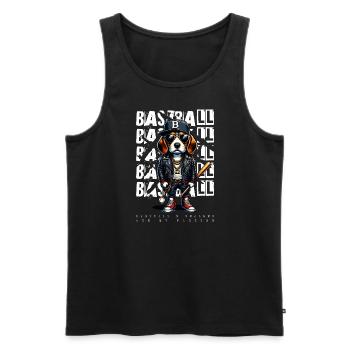 Fan de baseball, de beagles et d’Amérique - Débardeur bio Premium Homme - noir - Devant - Michal (187cm)