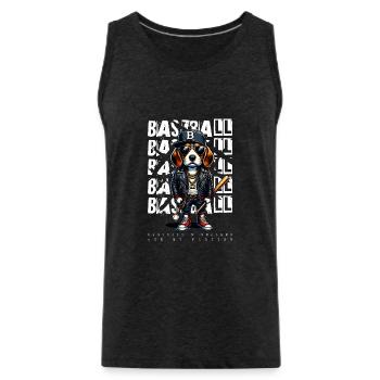Fan of baseball, beagles and America - Men's Premium Organic Tank Top - charcoal grey - Front - Alexander (188cm)