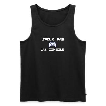 J'peux pas j'ai console - Débardeur bio Premium Homme - noir - Devant - Michal (187cm)