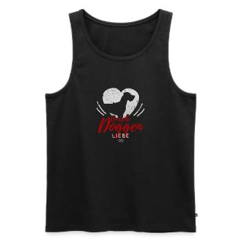 Deutsche Doggen Liebe mit Herz - Männer Premium Bio Tank Top - Schwarz - Vorne - Michal (187cm)