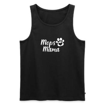 Mops Mama Hunde Muttertag Geschenk Haustier Mops - Männer Premium Bio Tank Top - Schwarz - Vorne - AI Model Male 178 light (178cm)