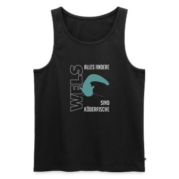 Wels angeln Waller fischen Sportfischen auf Wels - Männer Premium Bio Tank Top - Schwarz - Vorne - Michal (187cm)