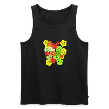 fleurs, fleur, coloré, fleurs, abstrait - Débardeur bio Premium Homme - noir - Devant - Michal (187cm)