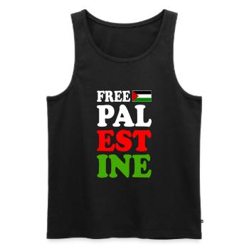 Free palestine - Débardeur bio Premium Homme - noir - Devant - Michal (187cm)