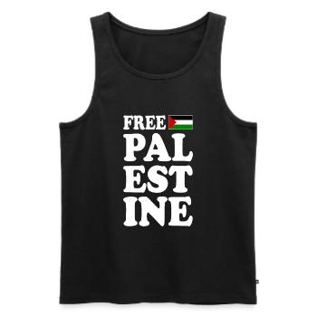 Free palestine - Débardeur bio Premium Homme - noir - Devant - AI Model Male 178 light (178cm)