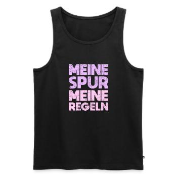 Meine Spur, Meine Regeln - Männer Premium Bio Tank Top - Schwarz - Vorne - Michal (187cm)