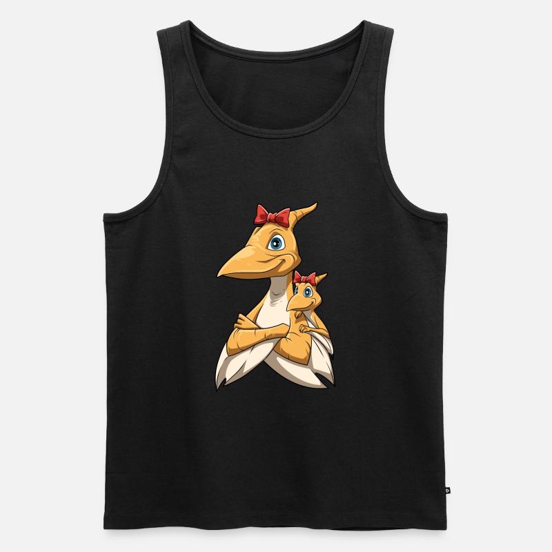 Pterodactyl Dino Dinosaurier Flugsaurier - Männer Premium Bio Tank Top - Schwarz