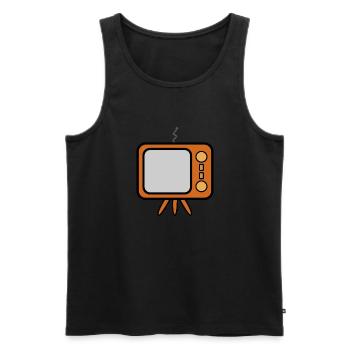 TV Vintage - Men's Premium Organic Tank Top - black - Front - AI Model Male 178 light (178cm)