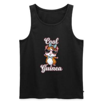 Coole Meerschweinchen mit Herz-Sonnenbrille - Männer Premium Bio Tank Top - Schwarz - Vorne - Michal (187cm)